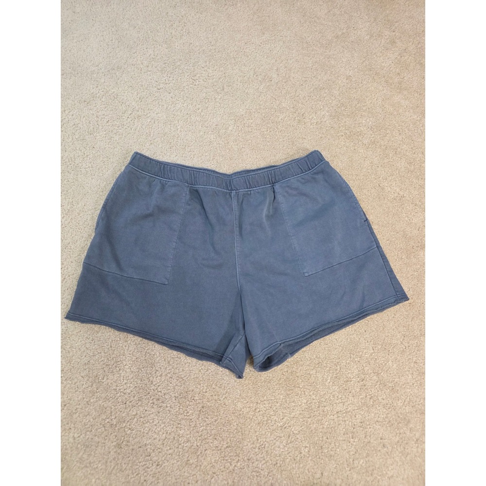 Universal Thread Womens XL Blue French Terry Sweat Shorts High Rise Raw Hem NWT